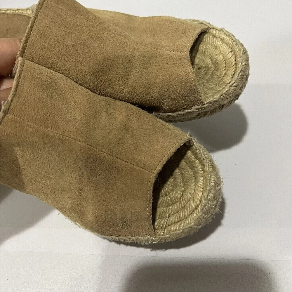 Soludos Mule Women’s open toe wedge‎ espadrilles  Slip on Cream Size US 7